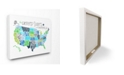 Stupell Industries United States Map Colored Typography Art Collection